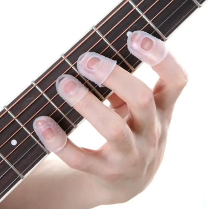 15 pz Chitarra Guzheng Pollice Plettri Dito Cap Proteggi Le Dita Per La Linea di Giunzione Premendo Elastico antiscivolo Ukulele Dito Coperture