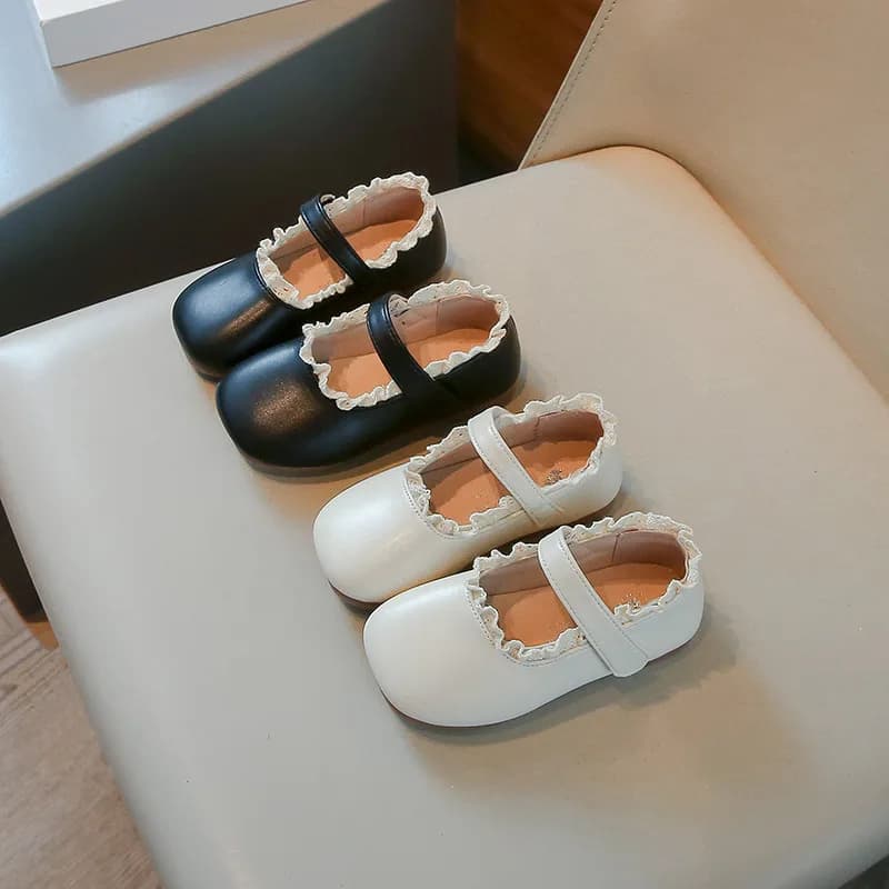 New PU Leather Shoes for Kids Spring-Autumn, Princess Ball Shoes, Casual Moccasins with Soft Sole for Student