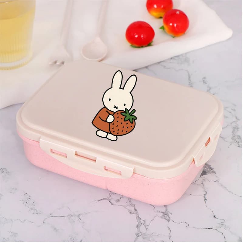 Simpatica Scatola Porta Pranzo Miffy, Contenitore Bento Kawaii per Bambini, Ermetico, Monostrato, Regalo per Studenti