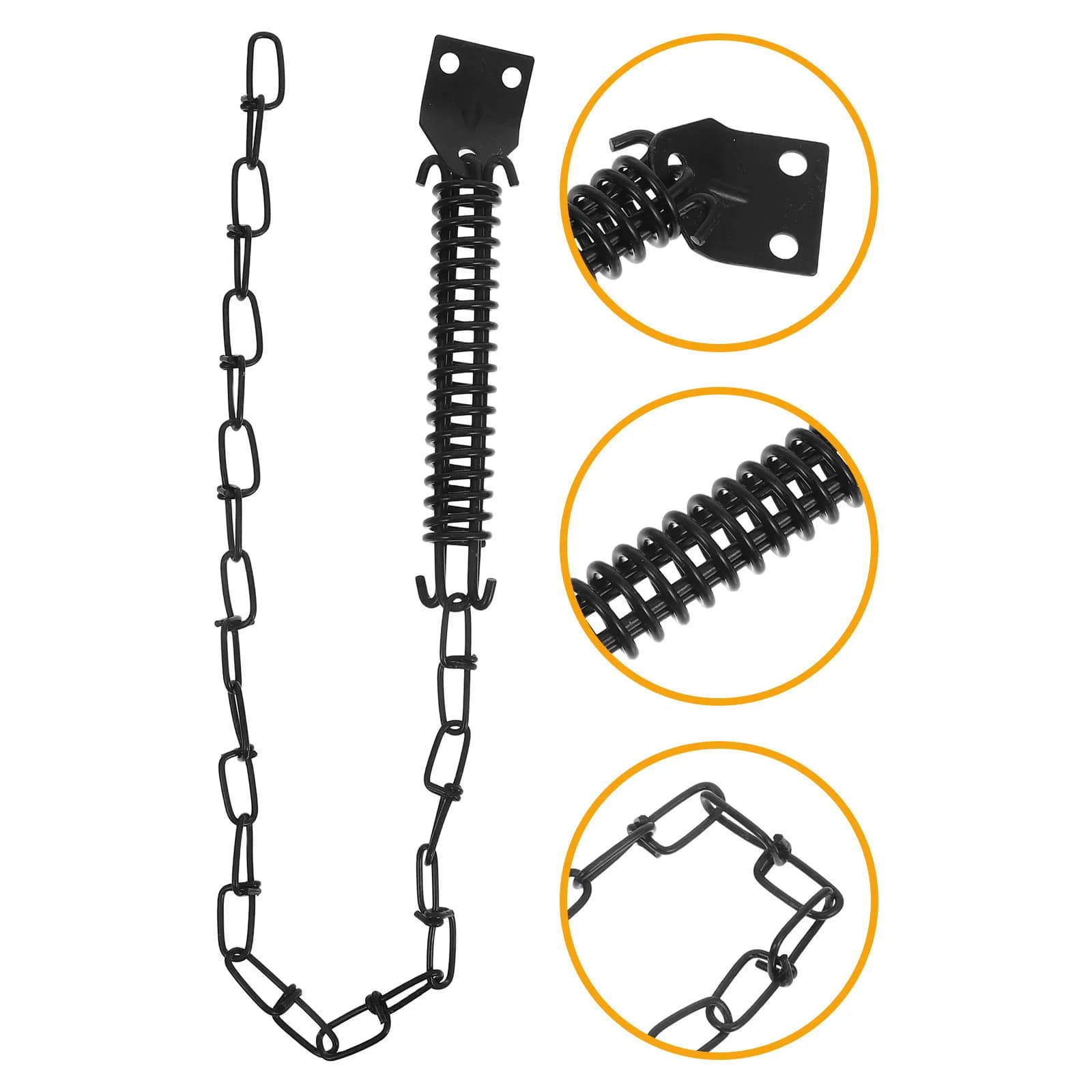 1Set Anti-Theft Door Lock Chain Heavy Duty Iron Storm Door Closer Windproof Safety Chain for Wood Aluminum Composite Outdoor