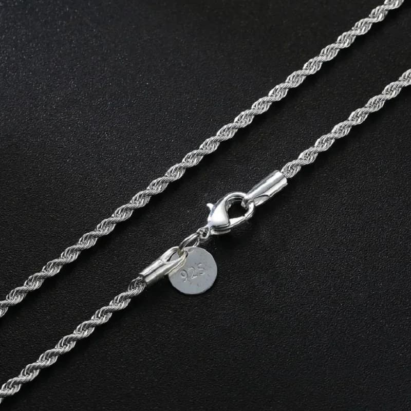 925 Sterling Silver 2MM Twist Chain Necklace For Woman 16-30 Inches Fashion Designer Party Wedding Charm Jewelry Fine Gifts