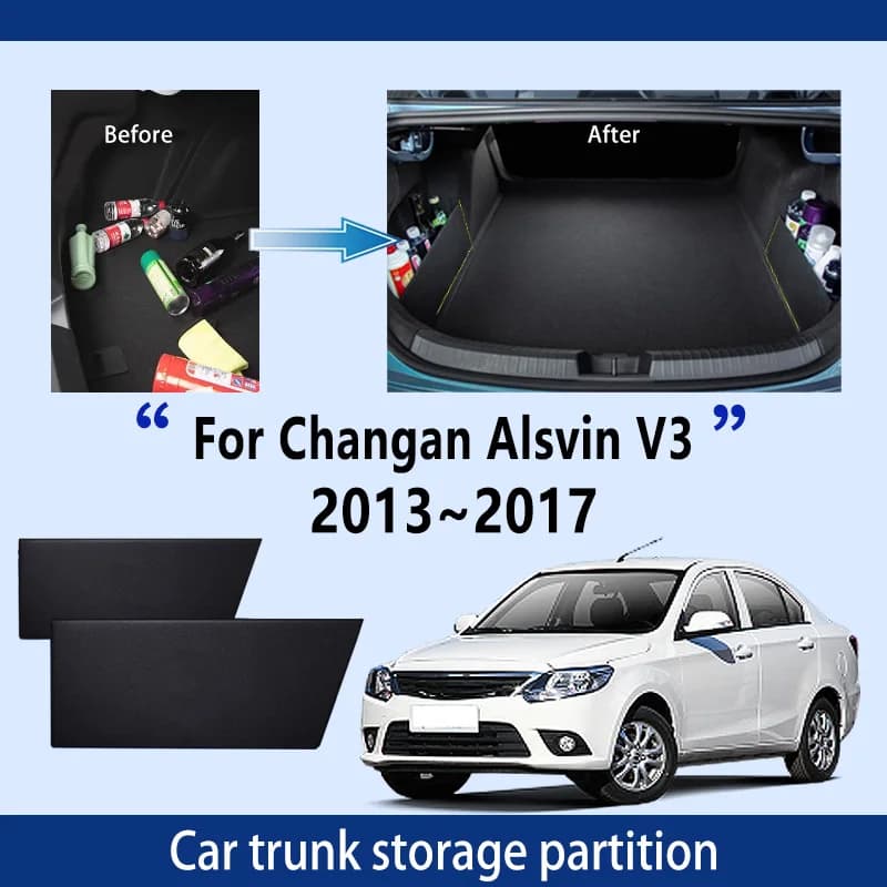 Accessori auto Per Changan Alsvin V3 2013 ~ 2017 2016 Tronco Partizione di Stoccaggio Multifunzione di Stoccaggio Auto Parti Interni Organizzatore