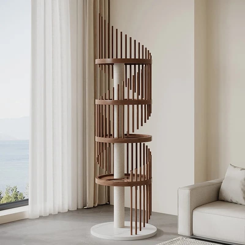 Solid Wood & Sisal Cat Climbing Frame & Cat Tree-Small Footprint Original Design All-in-one Household
