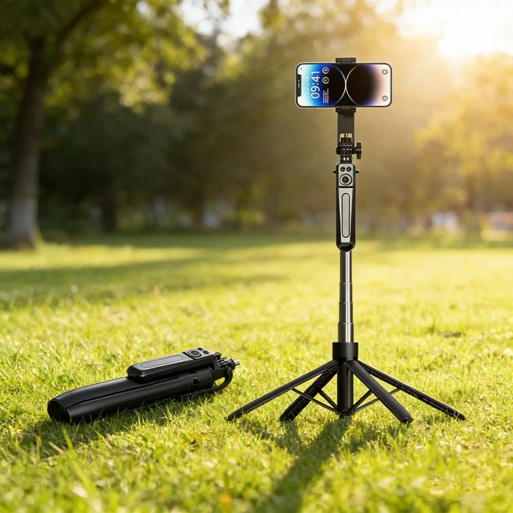 Nuovo treppiede da 1,8 m per smartphone, supporto per fotocamera con otturatore Bluetooth, bastone selfie wireless con supporto per telefono