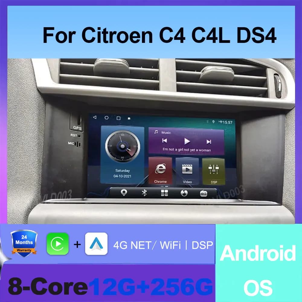 DSP Carplay Android Auto Multimedia Video Player Schermo Per Citroen C4 C4L DS4 Unità Principale di Navigazione Autoradio Autoradio Stereo