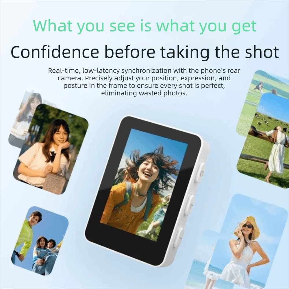 Selfie Tool Wireless Selfie Screen Portable Magnetic Mount Rear Camera Screen Mini 1.8-Inch Portable Selfie Screen Vlog