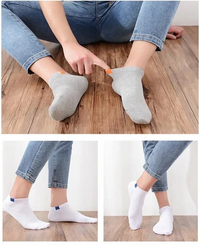 Set di 5 paia di calzini sportivi da uomo a tubo basso, traspiranti, alla moda e abbinabili, calzini casual da uomo per la primavera e l'estate