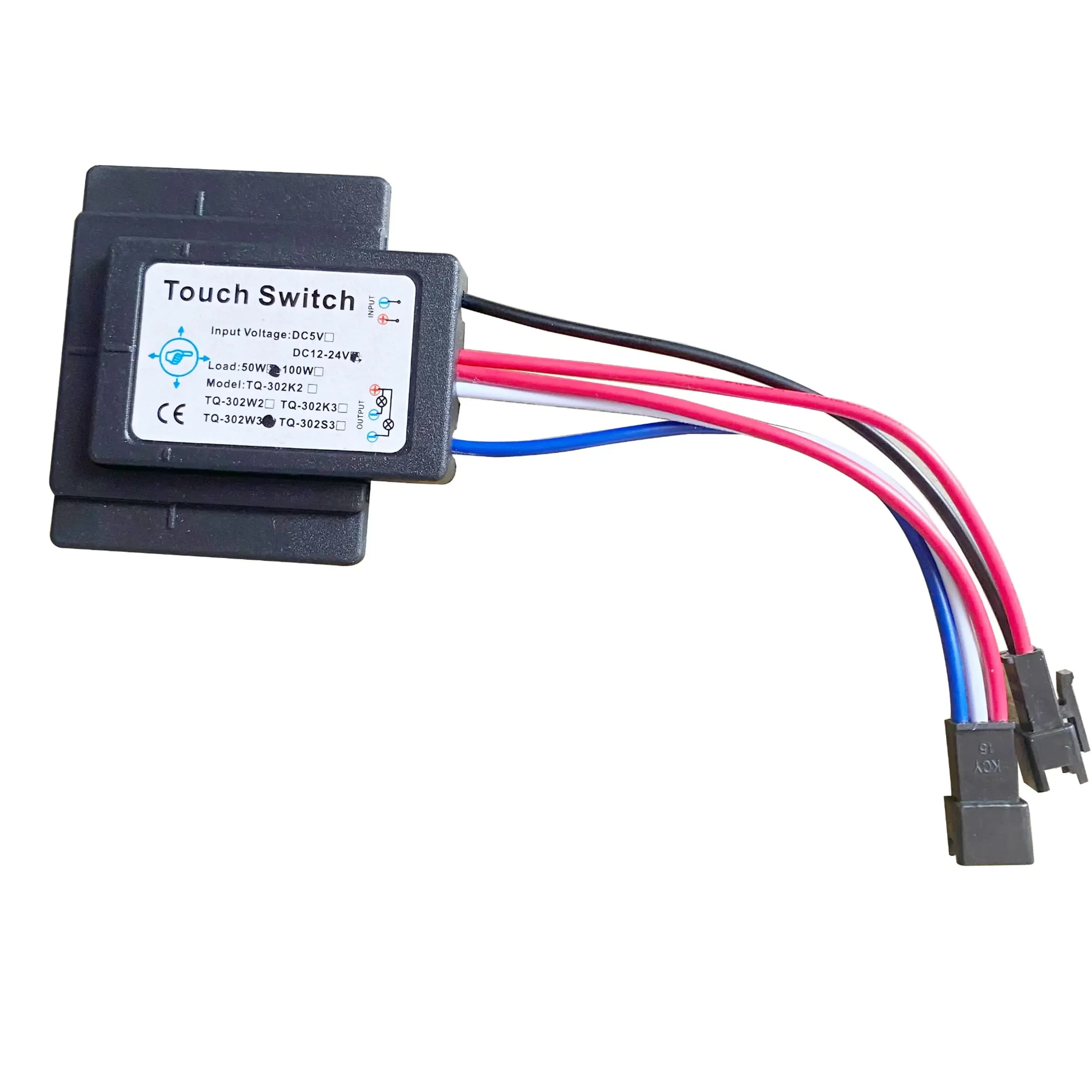 TQ-302 Sensore tattile dimmerabile per specchio da bagno 12V/24V con rilevamento del vetro