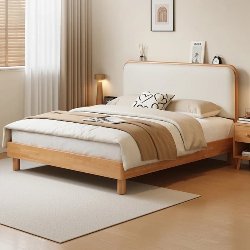 Base letto singolo tatami con schienale imbottito, set mobili moderni per camera da letto matrimoniale