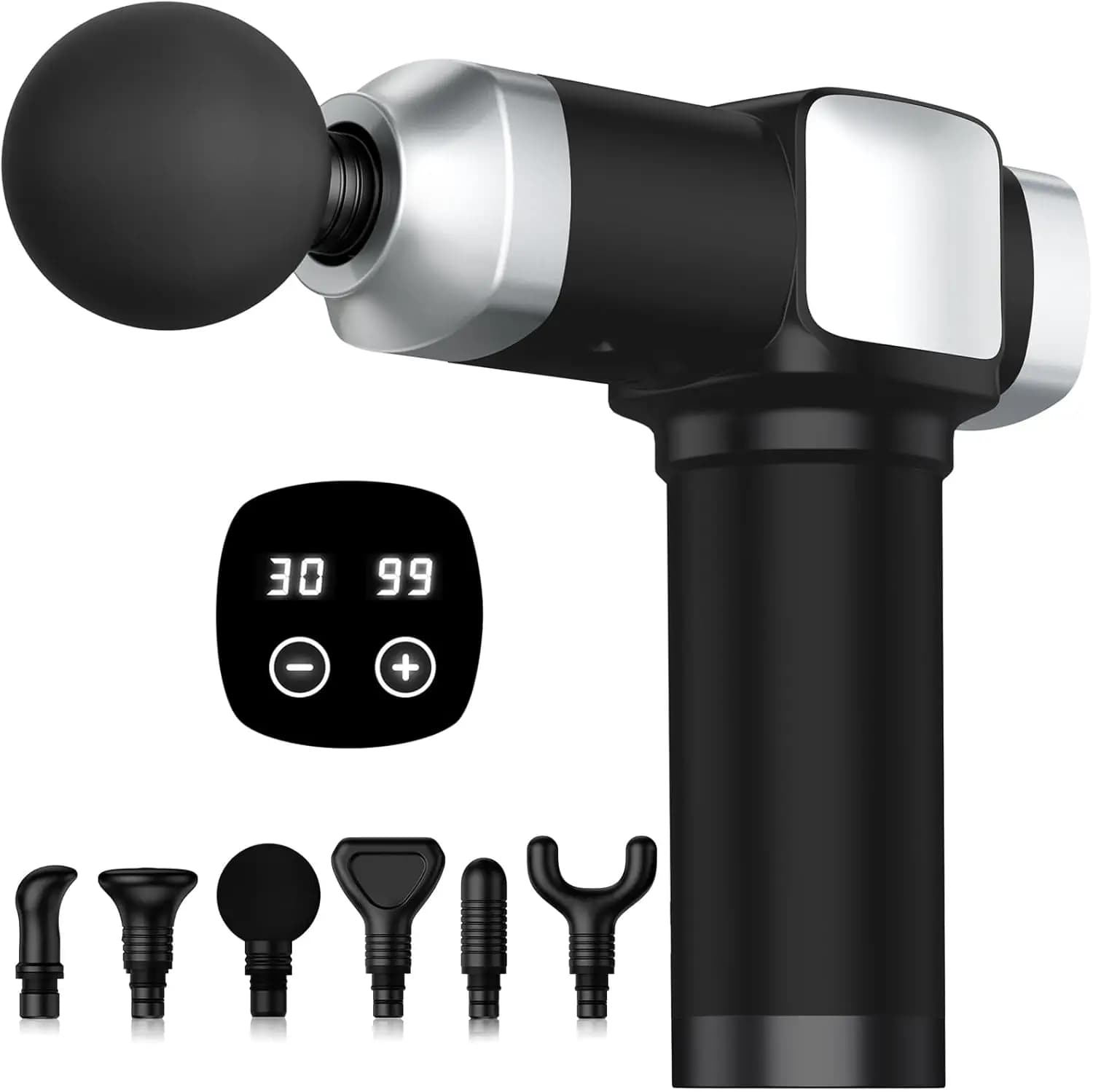 Portable Massage Gun with 30 Speed and 6 Accessories to Relieve the Deep Pain of Fabrics, Ideal Gift for Men and Women
