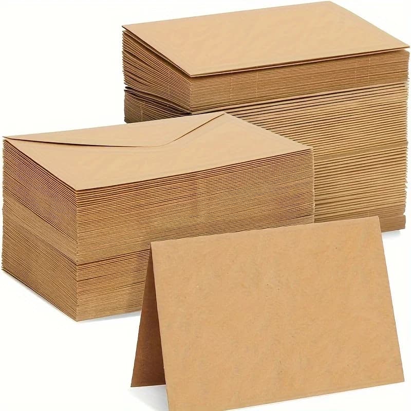 50/100 pz Buste di Carta Kraft Mini Buste Vuote di Colore Solido per Biglietti d'auguri FAI DA TE Inviti Note Buste Regalo