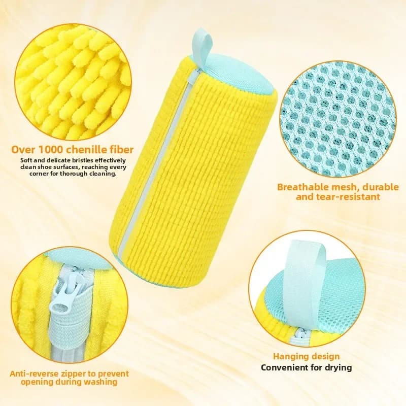 1/4PCS Shoe Washer Bag Washer Laundry Bags Microfiber Closure Shoes Cleaning Bags Laundry Net Shoes Blown Fiber