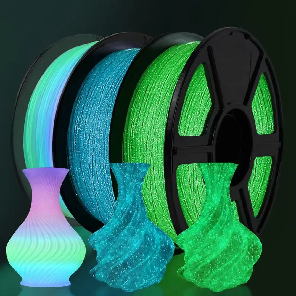 Filamento stampante 3D Glow In The Dark PLA 1,75 mm 1 kg 500 g 250 g Filamento luminoso PLA Materiale 3D Filamento arcobaleno Cambia colore