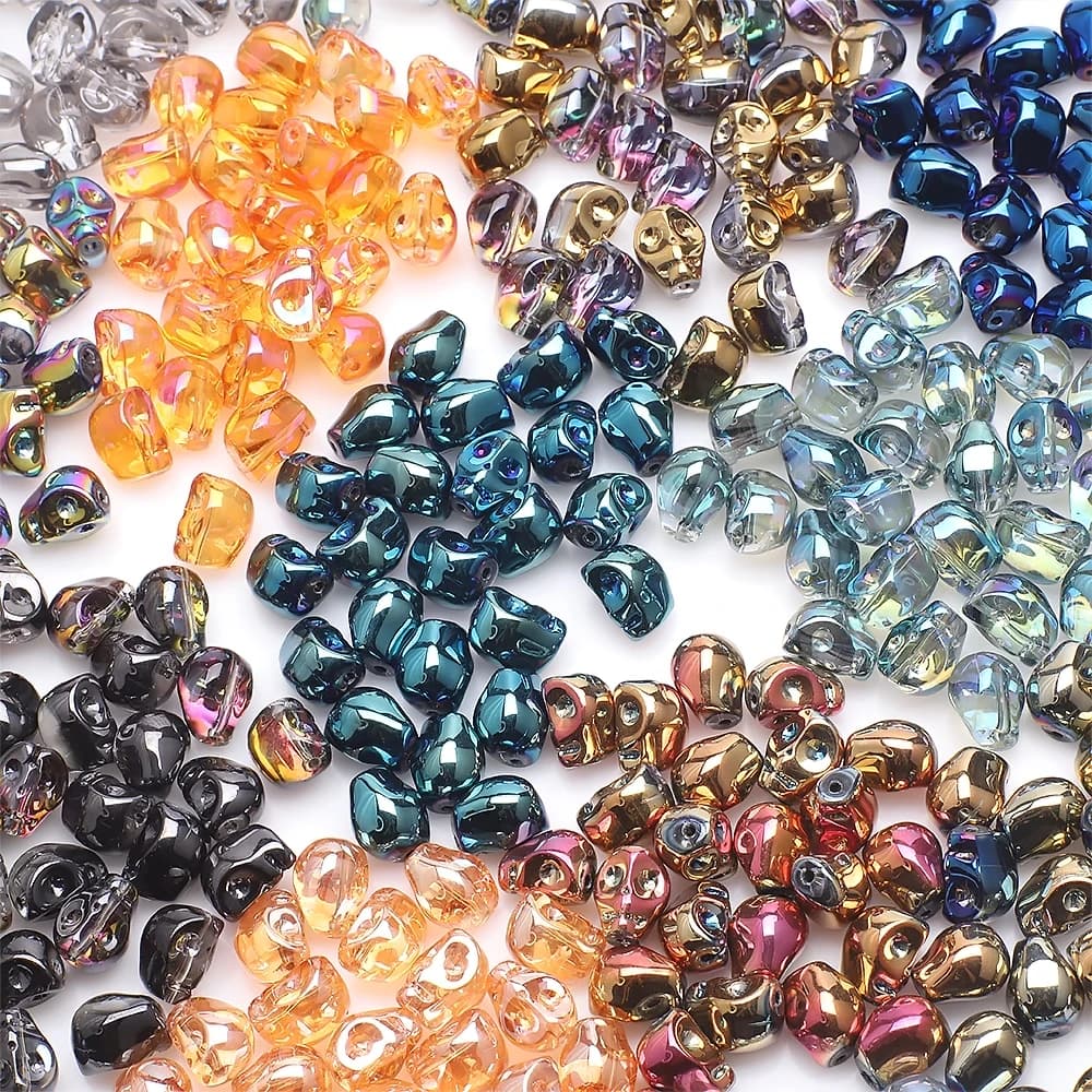 30 Pcs/Lot 8x10mm Faceted Crystal Glass Loose Spacer Beads Skull Head Handmade For Jewelry Making Earing Necklace DIY Accessory