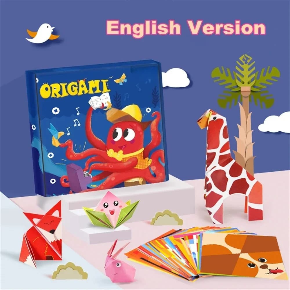 54/108Pcs giocattoli Montessori cartone animato animale Origami carta fai da te bambini giocattolo artigianale artigianato Parper arte giocattolo educativo per regalo per bambini