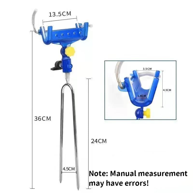 Support for fishing rod with drop block and support for ground insert with lifting release for fishermen