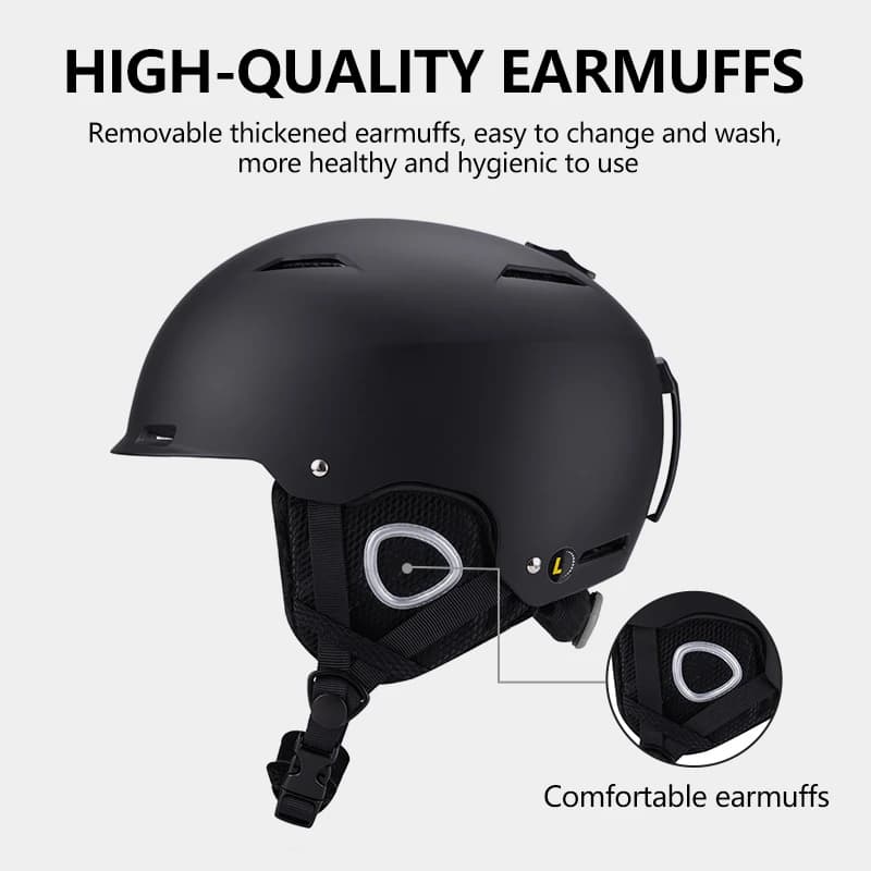 Horntour Nuovo ABC + EPS Casco da sci di alta qualità per tenere al caldo Casco da sci anti-impatto per casco da snowboard di sicurezza sulla neve per adulti e bambini