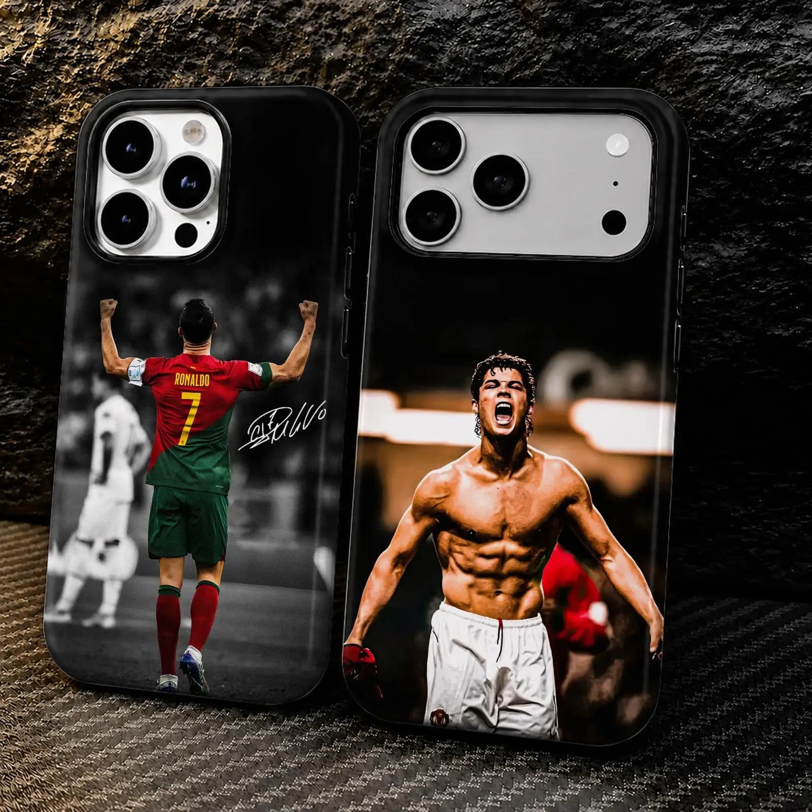 C-Cristiano R-RonaldoS Phone Case For iPhone 17 16 15 14 13 12 11 Pro Max Air 2-in-1 Dual-Layer Back Shockproof Protective Cover