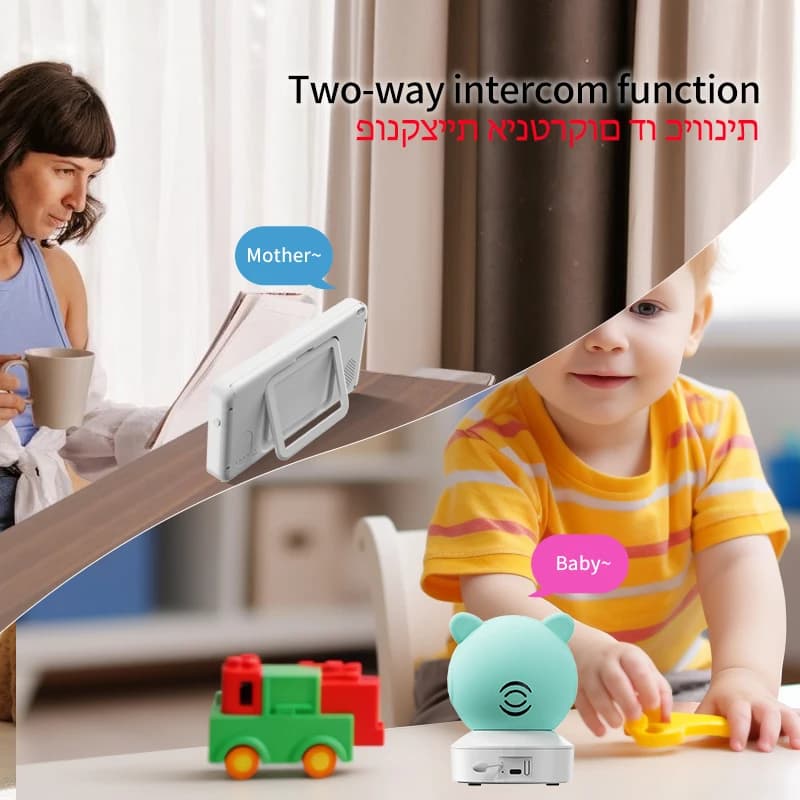 Telecamera Interna Danmini 2.4G WiFi, Baby Monitor 1080P, Interfono, Monitor Domestico con Schermo IPS HD da 5 Pollici, Controllo Remoto tramite App Tuya