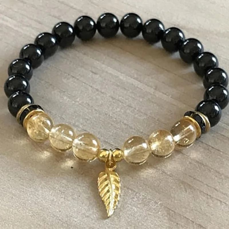 Bracciale portafortuna Bracciale citrino Bracciale tormalina nera Bracciale yoga