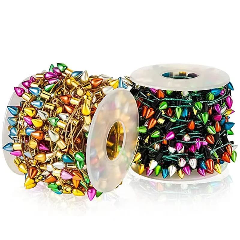About 5 M Christmas bead string, electroplated plastic light bulb string, holiday scene decoration props accessories,-Random bul