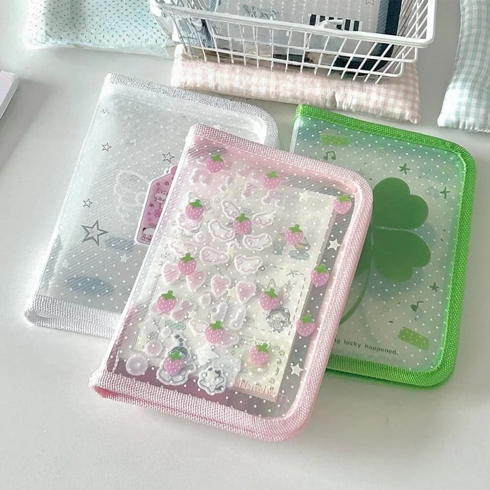 Cartella Portadocumenti A6 in PP con Cerniera, Simpatica Custodia per Cancelleria, Borsa Porta Documenti con Zip, Forniture per Scuola e Ufficio