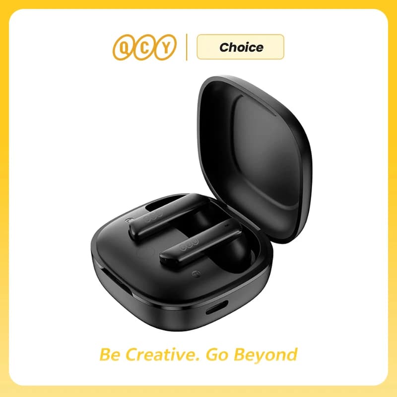 QCY HT05 Melobuds Auricolari Bluetooth Wireless ANC 40dB 6 Microfoni Chiamate Potenziate dall'IA Anti-Rumore del Vento App per EQ Personalizzato 30H