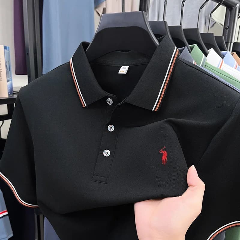 Polo a maniche corte estiva da uomo, nuova collezione, di marca di lusso, con ricamo a forma di pony, traspirante, casual e comoda.