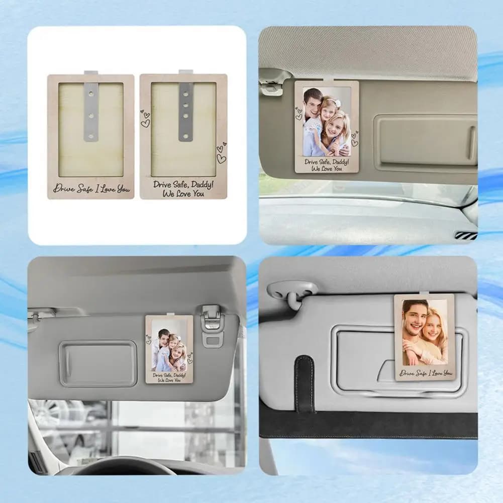 Cornice Universale per Parasole Auto, Decorazione Personalizzata, Portafoto per Parasole, Clip per Foto di Famiglia, Accessorio Unico per Auto