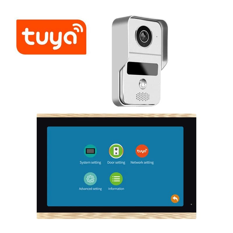 Videocitofono con Schermo IPS da 7 Pollici, 1V1 2MP, Controllo Remoto tramite App Tuya, Campanello IP WIFI, Interfono con Telecamera Visiva