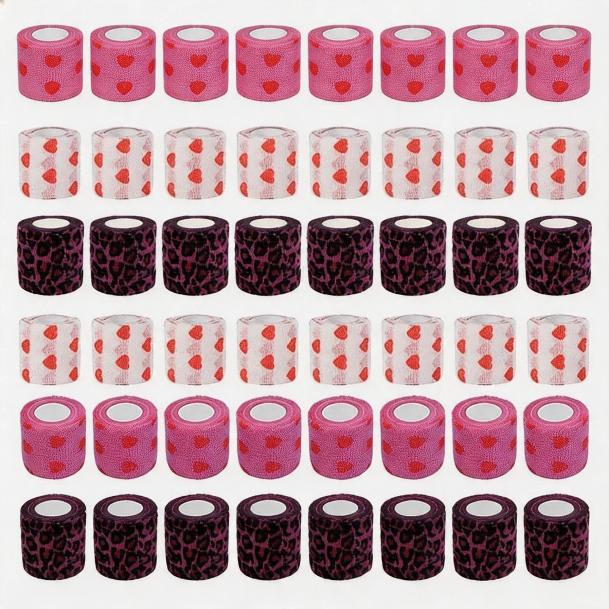 Narkasy Pink Leopard Tape Tattoo Handle Bandage Anti-slip Athletic Nonwoven Self-adhesive Elastic Bandage Grip