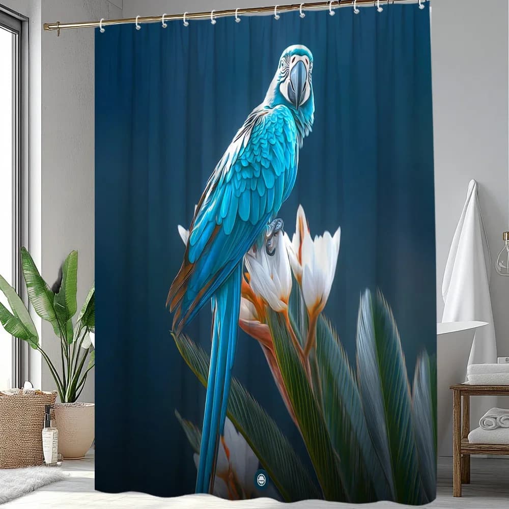 Tenda da doccia con motivo meduse da 1 pezzo - Design di creature marine e onde, tessuto in poliestere resistente con 12 ganci, 70,8x70,8 pollici,