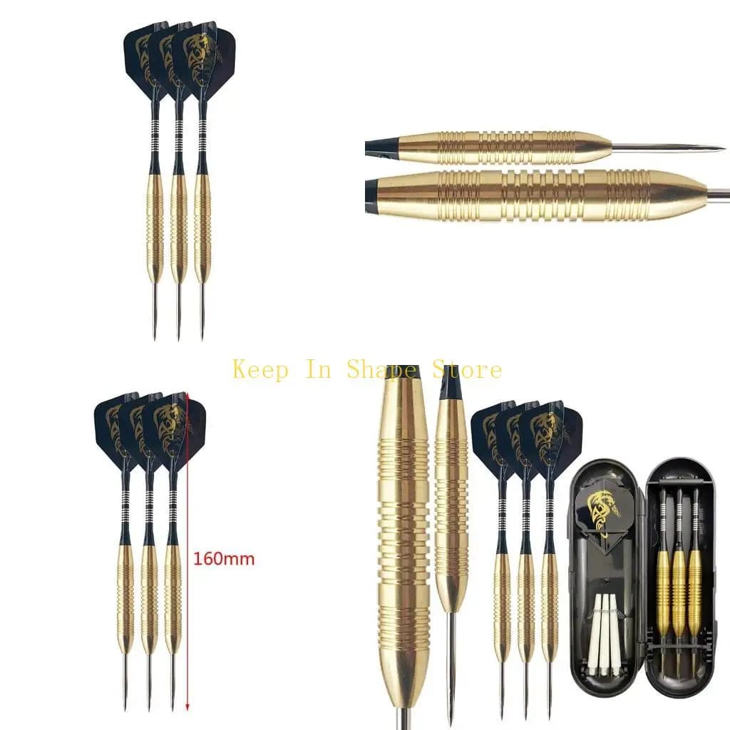U1JC 14 Pcs/Set Steel Tip Darts Set Aluminum Shafts & Brass Barrel, Professional Archer Black Coating Brass Barrels