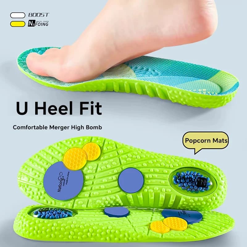 Solette sportive con cuscino d'aria in PU, solette morbide e confortevoli per scarpe, assorbimento degli urti per la corsa, suola per scarpe da uomo e donna, soletta con supporto per l'arco plantare, 1 paio