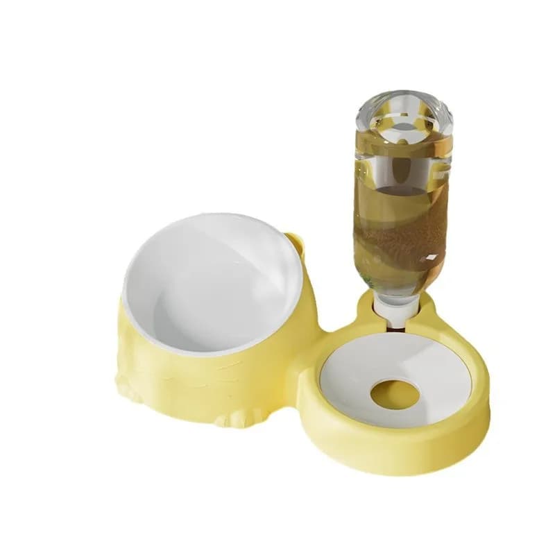 Ciotola per gatti Doppia ciotola Acqua potabile automatica Cibo per gatti per animali domestici Bacino per cibo per cani Ciotola in acciaio in ceramica