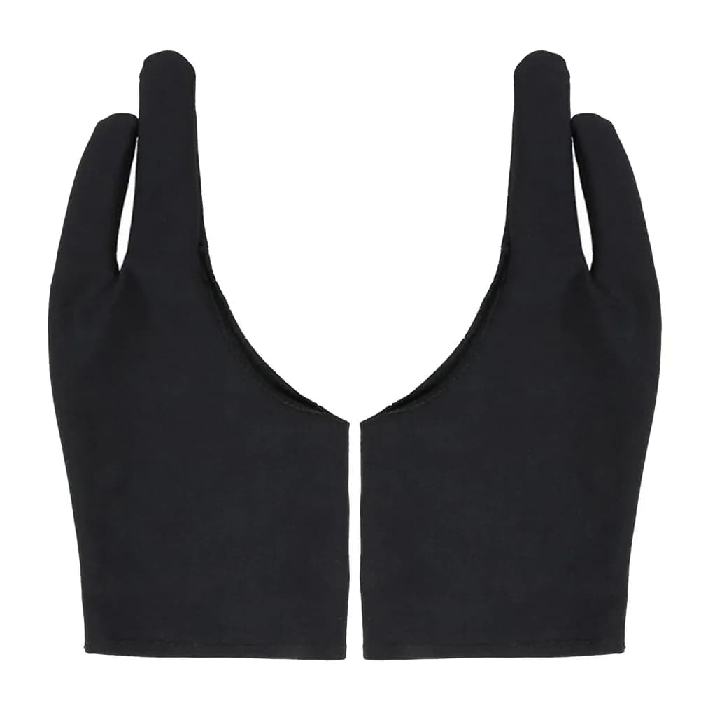 4 Pezzi Guanti Artistici a Due Dita in Spandex, Guanti Anti-Sudore e Anti-Frizione per Tablet, Monitor, Schizzi, Pittura e Arte Digitale