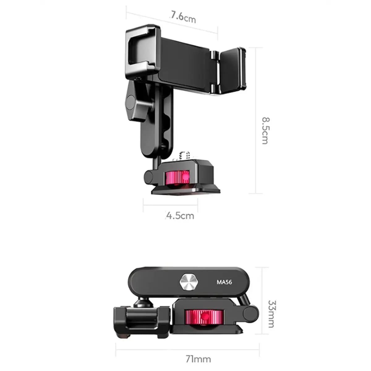 B21B MA56 4-in-1 Phone Clamp Mount 360° Rotation Mount for Livestreaming Vlog Photography Light Tripod