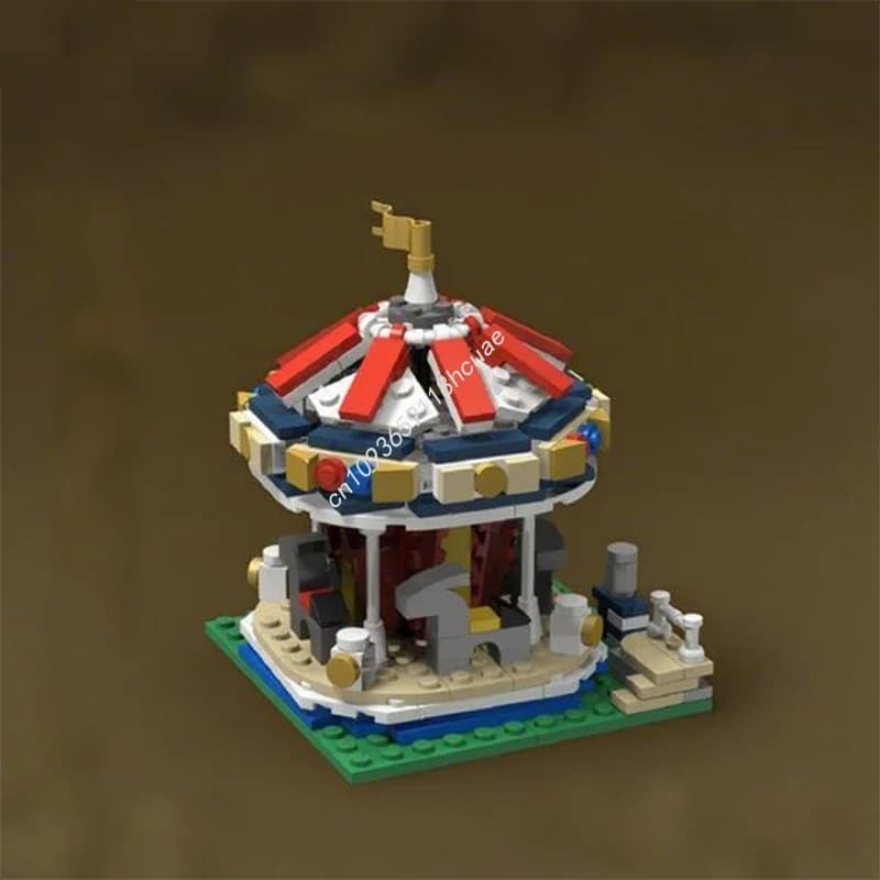 256pcs MOC Mini Modular Buildings Mini Grand Carousel Modular Buildings Building Blocks Christmas Model Kids Children Toys Gift