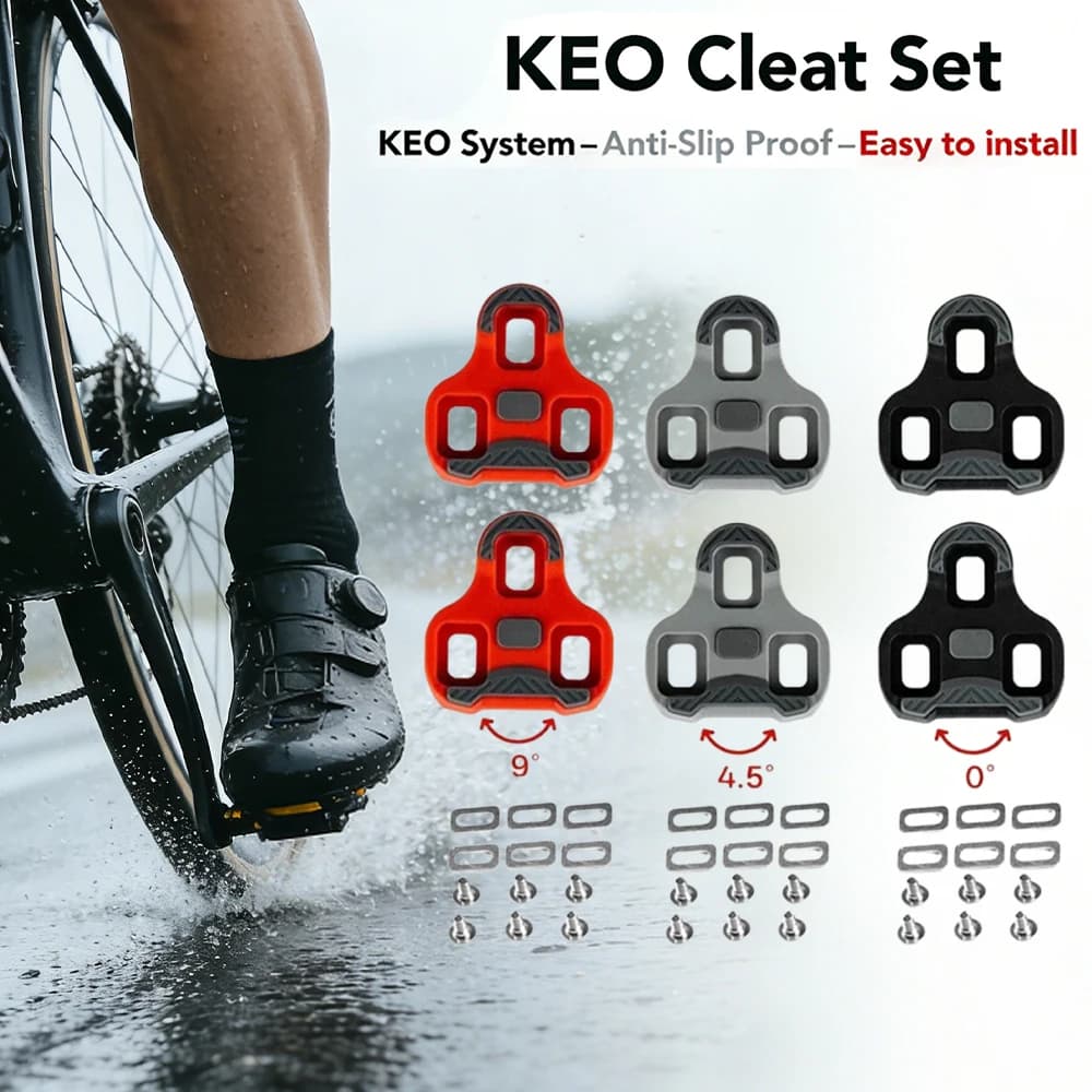 Tacchetti per pedali per bici da strada in TPU resistenti all'usura Set di tacchette per pedali con bloccaggio antiscivolo per scarpe da ciclismo LOOK KEO System