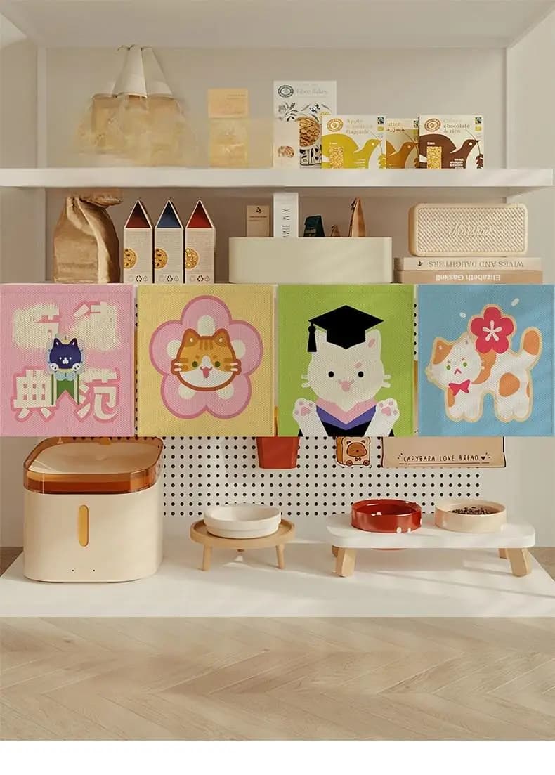 VIKAMA Pet Cat Cafeteria Curtains, Cat Beds, Litter Boxes, Cat Toilet Decorative Door Curtains, And Shielding Curtains