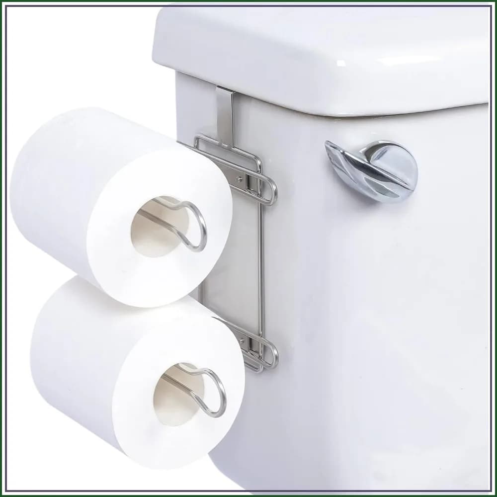 Over the Tank Toilet Paper Roll Holder Stainless Steel Bathroom Tissue Storage Rack, Chrome