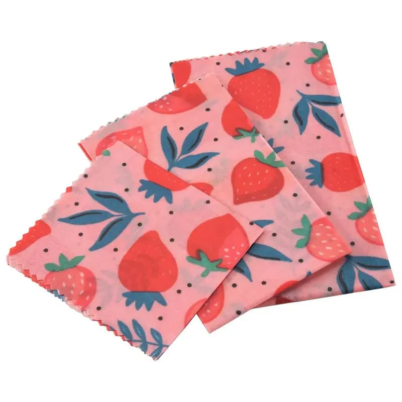 A01F-1Set Reusable Beeswax Cloth Wrap Food Fresh Bag Lid Jungle Party Bees Wax Wrap For Sandwich Cheese