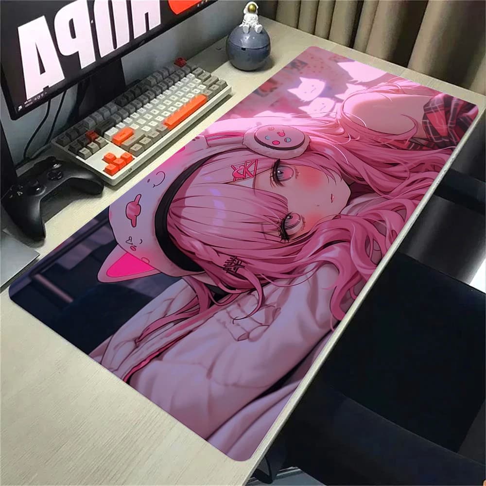 Tappetino per mouse in gomma per ragazze anime Tappetino da scrivania antiscivolo carino Kawaii Tappetino per mouse da gioco di grandi dimensioni Gamer Tappetino per mouse con stampa HD Tappetini per tastiera da gioco XXL