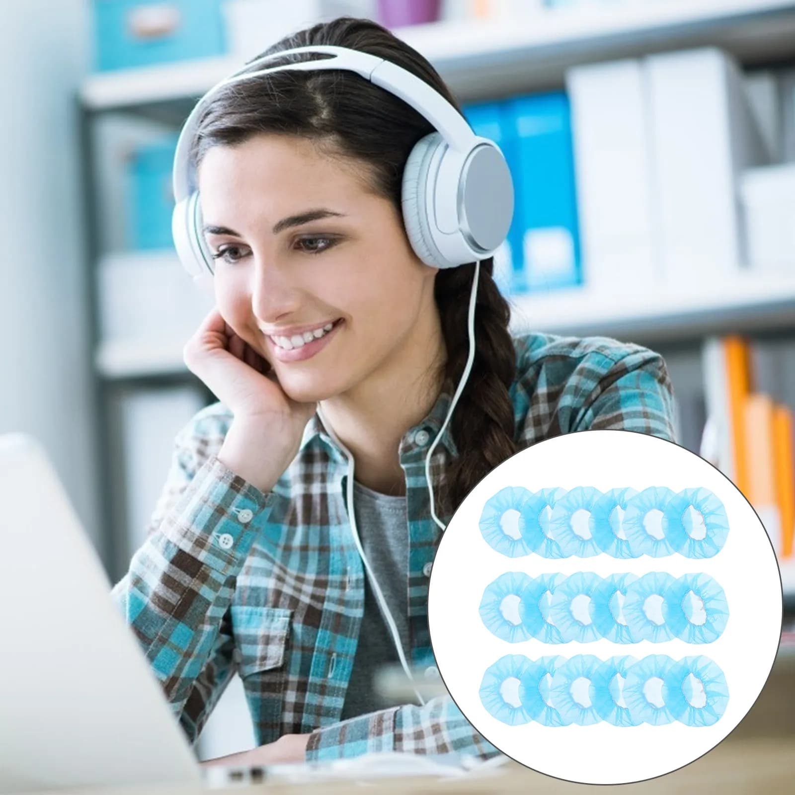 100Pcs Headphone Headset Disposable Ear Covers Sweatproof Sanitary Cover for Gym Gaming Running Sweatproof Use