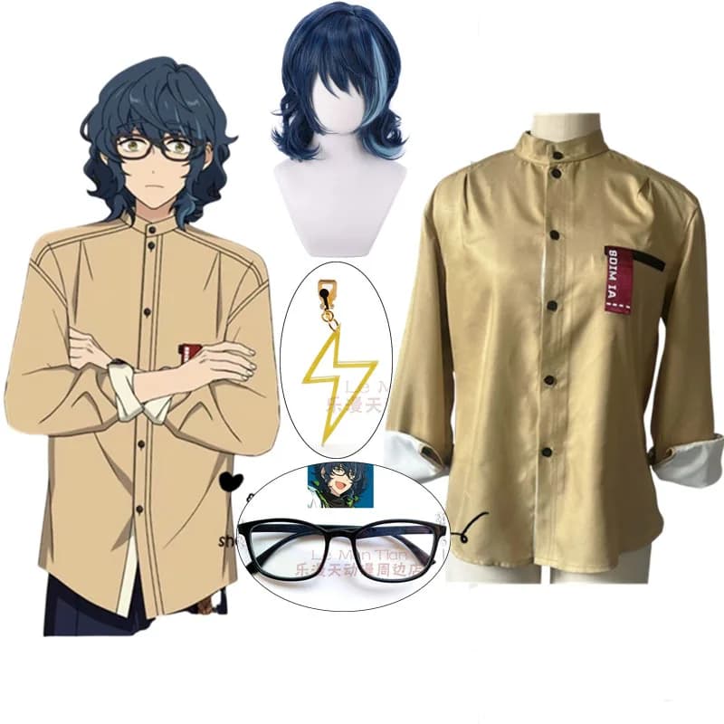 Anime Aoba Tsumugi Cosplay Costume For Men Women Long Sleeve Shirt Daily Outfit Wig Earrings Halloween Carnival Party Suit