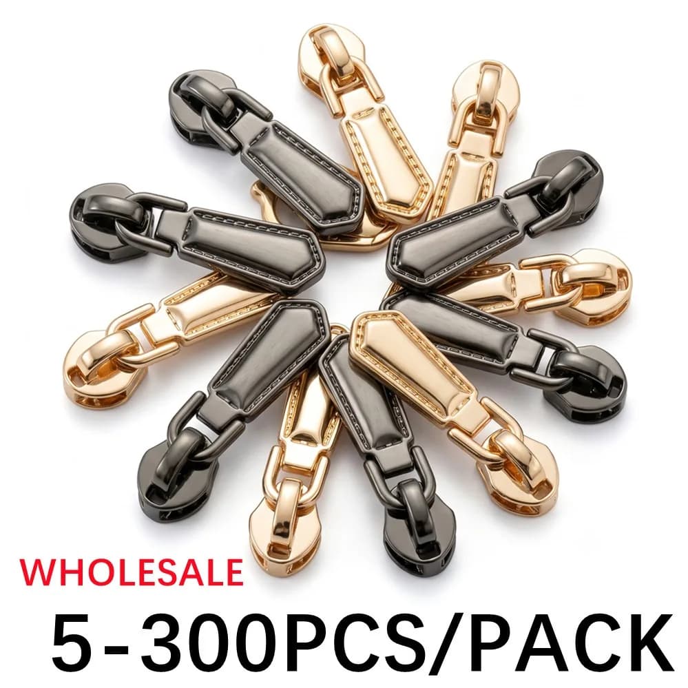10/100/200/300Pcs Zipper Sliders for 3# Nylon Zippers Down Jacket Zip Head Bag Clothing Zips Repair Kits DIY Sewing Accessories