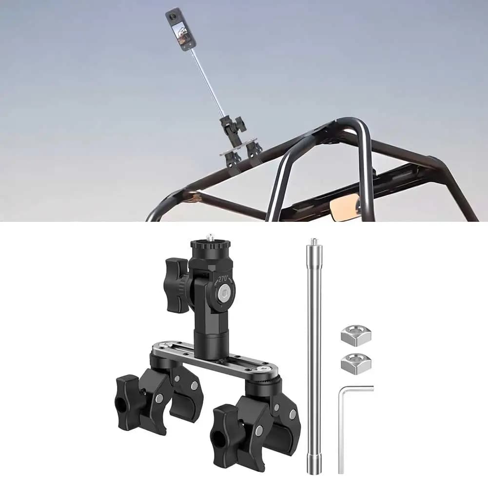 Camera Car Support for Insta360 X5/X4 AIR/X4 Action Camera Bracket Adjustable Double Head Replace Accessories