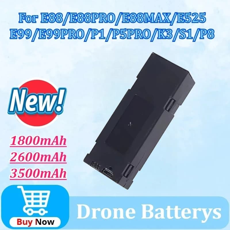 3.7V 1800/2600/3500mAh RC Drone Batteria Stabile UAV per E88 E88PRO E88MAX E525 E99 E99PRO P1 P5PRO K3 S1 P8 Recentemente Aggiornato
