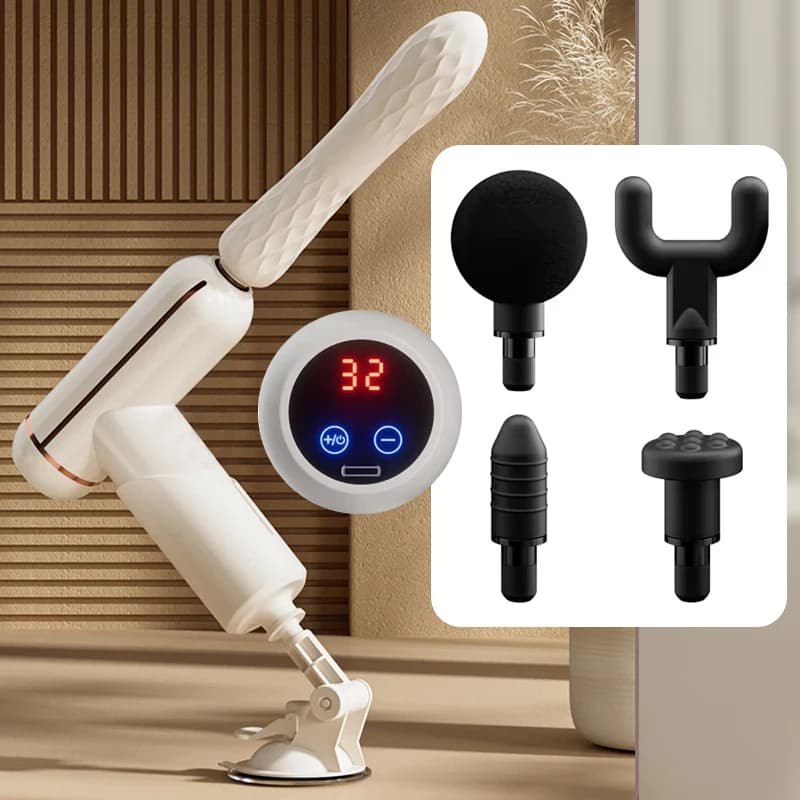 Portable Fascia Massage Gun Mini Vibratory Gun Machine Wireless Toys DIY Body Massage With LED Touch Screen Massage Heads