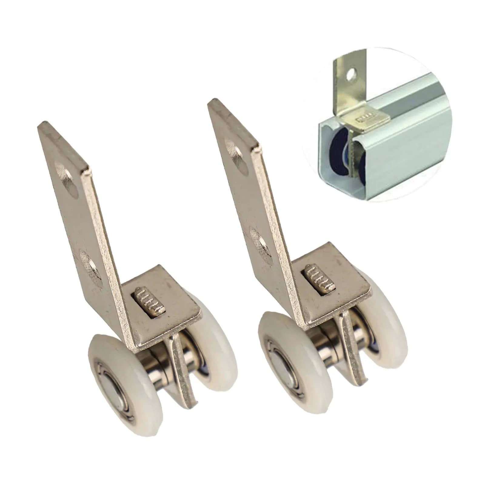 2/4pcs Tenda Appesa Ruota Porta Scorrevole Puleggia Appesa Binario Puleggia Blocco Per Porta Scorrevole Liscia Armadi Accessorio Hardware